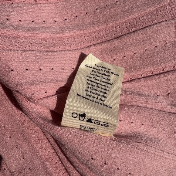 NWT LoveShackFancy Evaluna Stretch Pointelle Mini Dress Fawn Pink | size S - Picture 11 of 12